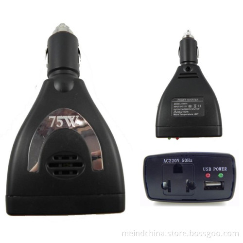 75W Modified Sine Wave DC to AC Power Inverter Car Inverter with USB American Socket